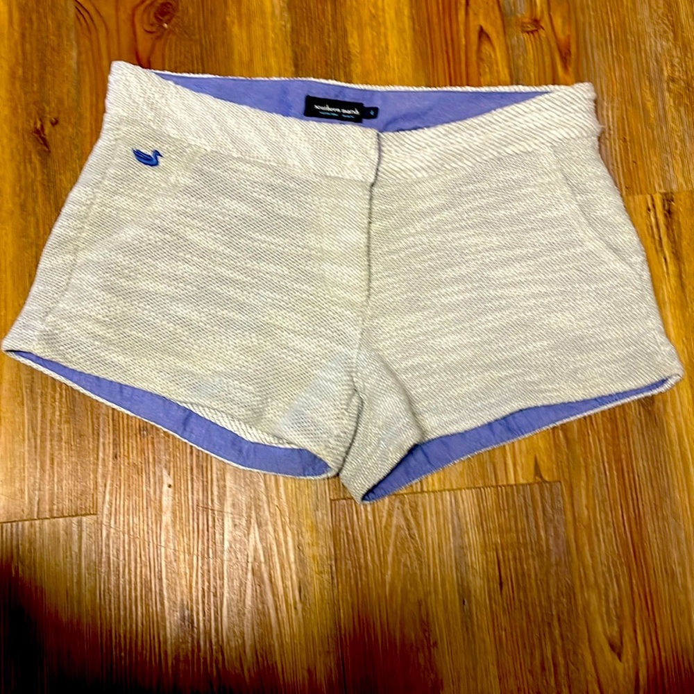 Southern Marsh Gray Linen Shorts Size 4